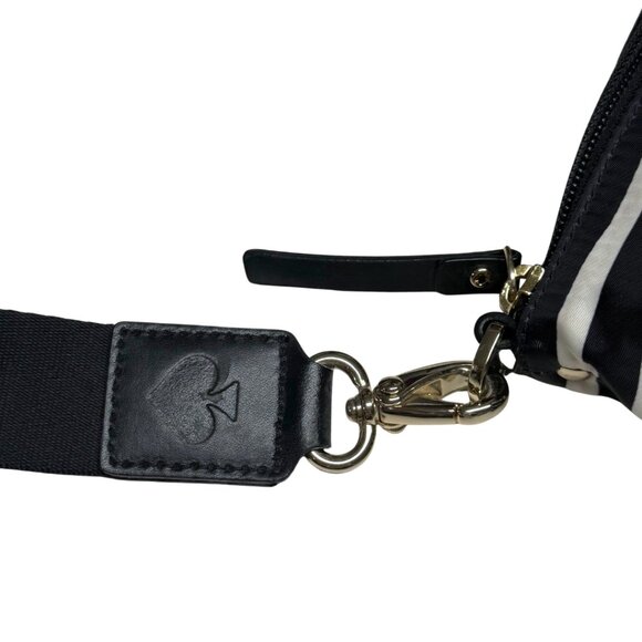 Kate Spade New York Bon Voyage Foldable Travel Duffle Bag β Black & White Stripe - Picture 8 of 17